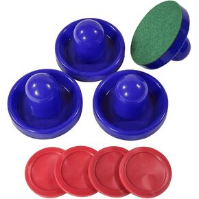 JS&YY Air Hockey Pucks and Paddles,Set 4 Pushers and 4 Pucks,Air Hockey Accessories,Suitable for Hockey Tables Over 4 feet