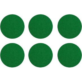 6 Pack Self Adhesive Air Hockey Mallet Felt Pads, Green,74mm