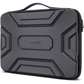 DOMISO 15.6 inch Laptop Sleeve Shoulder Bag Shockproof Computer Bag Waterproof EVA Protective Carrying Case for 16" MacBook Pro/Max M2 M1 2019-2023,15"-16" HP Dell Asus Laptop,Dell XPS 15,Black