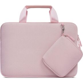 MOSISO Laptop Sleeve Compatible with MacBook Air/Pro, 13-13.3 inch Notebook, Compatible with MacBook Pro 14 inch M3 M2 M1 2024-2021, Neoprene Briefcase Bag with Detachable Small Case, Pink