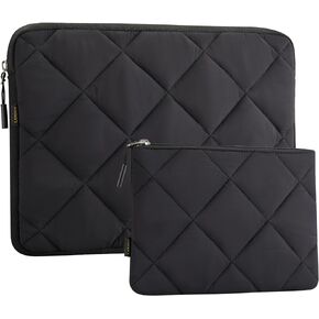 LANDICI Puffy Laptop Sleeve for 13-13.6 inch MacBook Air M3/A3113 2024, M2/A2681 M1/A2337, MacBook Pro M2 M1/A2338 2024-2016, iPad Pro 12.9, Laptop Carrying Case with Accessories Pouch, Apricot