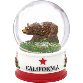 California Snow Globe State Flag Bear [3.5 Inches]