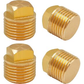 4Pcs 1/2" NPT Solid Brass Boat Drain Plugs, Boat Hulls Spare Garboard Drain Plug Male Plug Fittings Brass Cored Plug with Square Head for Bayliner Four Winns Glastron Larson Sea Ray Starcraft
