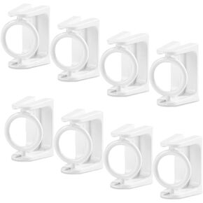 8pcs 360° Rotating Ring Curtain Rod Brackets No Drilling, Unlimited Installation Angle, Self Adhesive Tension Rod Curtain Rod Holders, Curtain Rod Hooks Hangers, Clear