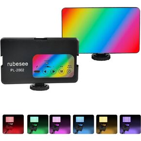 ضوء فيديو RGB محمول LED ضوء الكاميرا للتصوير الفوتوغرافي مع 3 مصابيح استوديو للأحذية الباردة 2500K-7000K 1800mAh قابلة لإعادة الشحن DSLR للتصوير الفوتوغرافي ومؤتمرات الفيديو