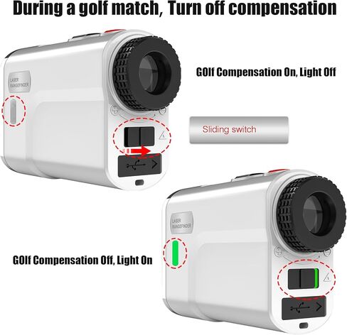 محدد مدى الجولف مع مفتاح منحدر - مكتشف نطاق ليزر لمسافة 1500 ياردة، قياس المنحدر، قفل العلم مع اهتزاز النبض، تكبير 6X، قابل لإعادة الشحن in Kuwait