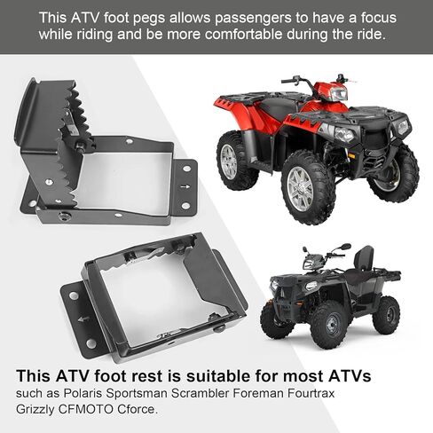 مساند قدم ATV من الفولاذ العالمي قابلة للطي وغير قابلة للانزلاق تناسب بولاريس سبورتسمان ياماها وهوندا فورتراكس كان آم 4 عجلات ATV، أوتاد قدم الركاب الخلفي in Kuwait