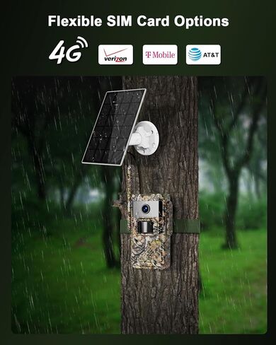 كاميرات مراقبة خلوية 4G LTE، كاميرا ألعاب تعمل بالطاقة الشمسية، بث مباشر وتشغيل 2.5K على الهاتف، كاميرا صيد الغزلان البرية، بطاقة SIM مدمجة، تنشيط الحركة، كشف PIR، IP66 in Kuwait