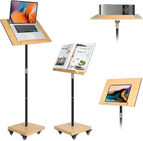 حامل منصة محمول على الأرض - طاولة كمبيوتر محمول قابلة لتعديل الارتفاع، حامل عرض محمول للفصول الدراسية والمكتب والكنيسة وسطح المكتب المائل in Saudi Arabia