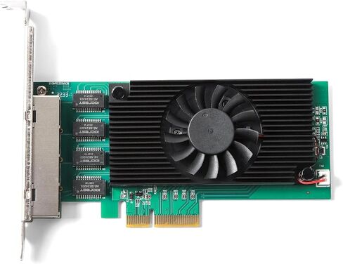 4-Port 2.5GBase-T PCIe محول الشبكة بطاقة NIC 2500/1000/100Mbps PCI Express Gigabit Ethernet Card RJ45 LAN Controller يدعم مجموعة شرائح PXE I225 لـ ZimaBoard/Windows/Linux مع ملف تعريف منخفض in Kuwait