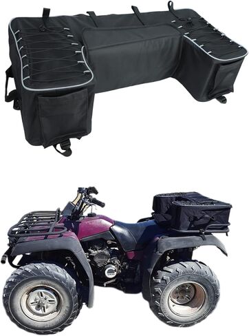 ATV Storage Bags ATV Rear Seat Gear Bag Water-Resistant w/Cushion, Large Capacity ATV Cargo Bag Compatible with Arctic Cat, Brute Force, Sportsman, (Black, 11LBS Maximum Load on the Top of the Bag) in Kuwait