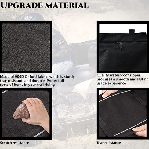 ATV Storage Bags ATV Rear Seat Gear Bag Water-Resistant w/Cushion, Large Capacity ATV Cargo Bag Compatible with Arctic Cat, Brute Force, Sportsman, (Black, 11LBS Maximum Load on the Top of the Bag) in Kuwait