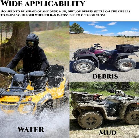 ATV Storage Bags ATV Rear Seat Gear Bag Water-Resistant w/Cushion, Large Capacity ATV Cargo Bag Compatible with Arctic Cat, Brute Force, Sportsman, (Black, 11LBS Maximum Load on the Top of the Bag) in Kuwait