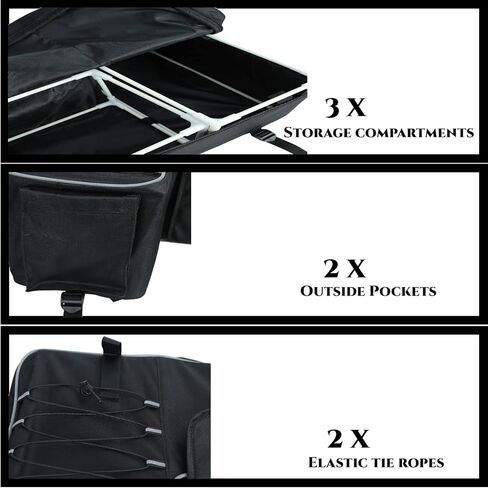 ATV Storage Bags ATV Rear Seat Gear Bag Water-Resistant w/Cushion, Large Capacity ATV Cargo Bag Compatible with Arctic Cat, Brute Force, Sportsman, (Black, 11LBS Maximum Load on the Top of the Bag) in Kuwait