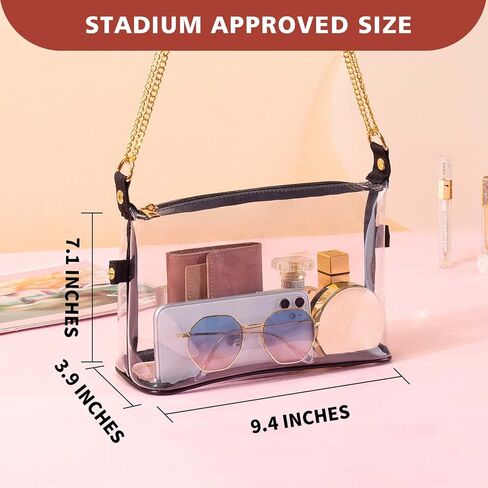 Vorspack Clear Bag Stadium Approved - Clear Crossbody Bag Cute Clear Purses for Women Clear Purse for Concert Festival Sports in Saudi Arabia