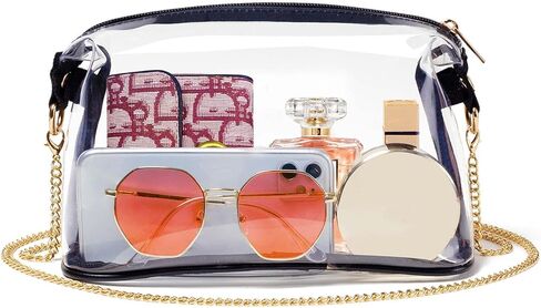 حقيبة شفافة معتمدة من Vorspack - حقيبة كروس شفافة وحقائب شفافة لطيفة للنساء، محفظة شفافة للحفلات الموسيقية والمهرجانات الرياضية in Kuwait