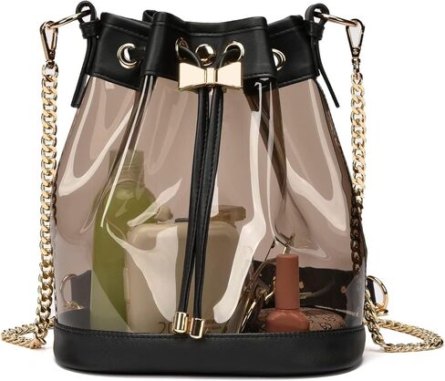 Clear Purses for Women Stadium Approved Clear Bag Drawstring Clear Crossbody Purse Bag Casual Handbag for Concert in Kuwait