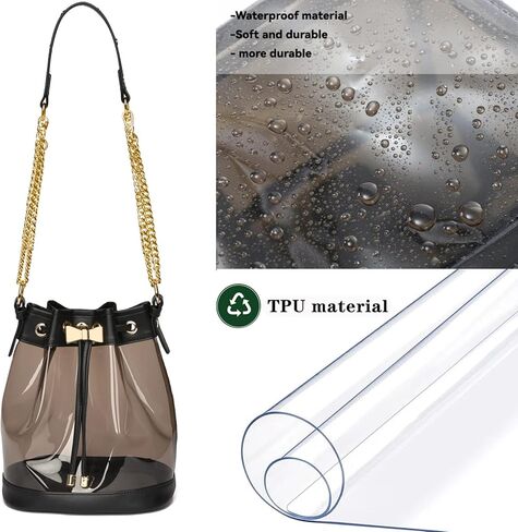 Clear Purses for Women Stadium Approved Clear Bag Drawstring Clear Crossbody Purse Bag Casual Handbag for Concert in Kuwait
