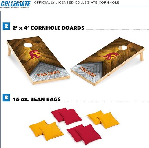 Wild Sports 2' x 4' Regulation Size Solid Wood College Cornhole Set with Direct Print HD Team Graphics Great Gift for Any NCAA Fan! Bean Bag Toss Family Outdoor Game in Saudi Arabia