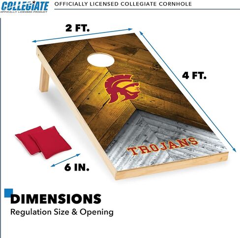Wild Sports 2' x 4' Regulation Size Solid Wood College Cornhole Set with Direct Print HD Team Graphics Great Gift for Any NCAA Fan! Bean Bag Toss Family Outdoor Game in Saudi Arabia