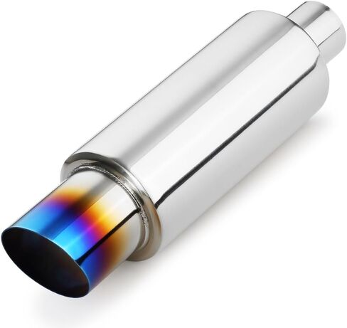 LCGP 2" Performance Exhaust Muffler, 3" Outlet N1 Burnt, 14.6" Overall Length Exhaust Tip. in Saudi Arabia