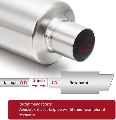 LCGP 2" Performance Exhaust Muffler, 3" Outlet N1 Burnt, 14.6" Overall Length Exhaust Tip. in Saudi Arabia