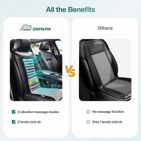 أغطية مقاعد تبريد Snailax للسيارة، وسادة مقعد السيارة جيدة التهوية، وسادة تبريد مقعد السيارة مع سرعتين للهواء البارد، مناسبة عالميًا لشاحنة السيارة ذات الدفع الرباعي والمنزل والمكتب in Kuwait