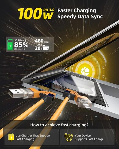 HUNDA 4 في 1 كابل شحن سريع USB C إلى C، سيليكون USB C إلى كابل Lightning 100W كابل مزدوج من النوع C كومبو Lightning/Type C/USB A لمنافذ iPhone 15/15 Pro/15 Pro Max، Android، Samsung إلخ، 5 أقدام in Kuwait