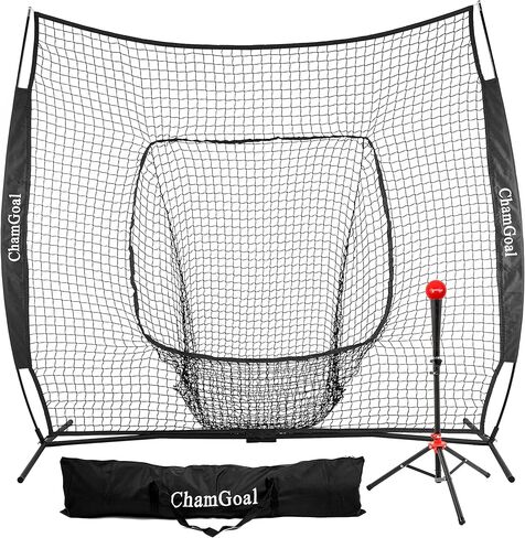 مجموعة تي شيرت وشبكة بيسبول للبيسبول مقاس 7 × 7 بوصات، شبكة بيسبول للبيسبول وشبكة للضرب والرمي، معدات تدريب البيسبول ذات 3 ألوان مع كرة مرجحة in Kuwait