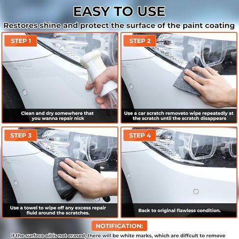 Nano Sparkle Cloth for Car Scratches, 2024 Nano Sparkle Cloth Car Scratch Remover Cloth Upgrade, Multi-Purpose Nano Magic Cloth Easy to Repair Small Scratched Water Spots for All Car 2pcs in Saudi Arabia