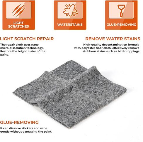 Nano Sparkle Cloth for Car Scratches, 2024 Nano Sparkle Cloth Car Scratch Remover Cloth Upgrade, Multi-Purpose Nano Magic Cloth Easy to Repair Small Scratched Water Spots for All Car 2pcs in Saudi Arabia
