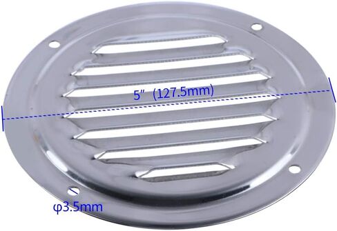 Hoffen 2 Pack Stainless Steel 5Inch Stamped Louvered Vent Round Ventilation Plate Vent Butterfly Air Vent Gill Plate for Marine Boats Accessories in Kuwait