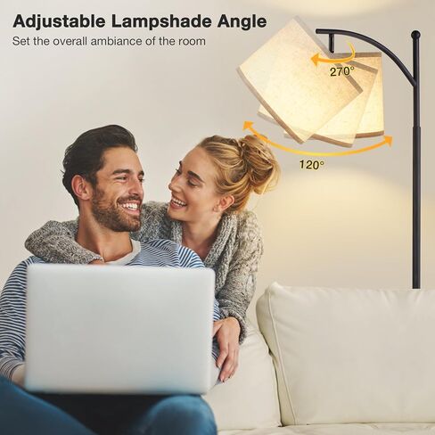 Ambimall Floor Lamps for Living Room - Remote Control and Stepless Dimmable Bulb, Colors Temperature & Brightness Adjustable, 9W Bulb Included, Modern Floor Lamp for Bedroom Office Dorm Room in Kuwait
