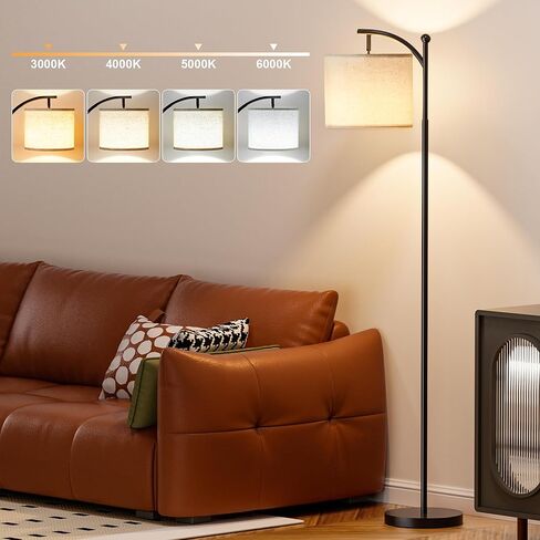 Ambimall Floor Lamps for Living Room - Remote Control and Stepless Dimmable Bulb, Colors Temperature & Brightness Adjustable, 9W Bulb Included, Modern Floor Lamp for Bedroom Office Dorm Room in Kuwait