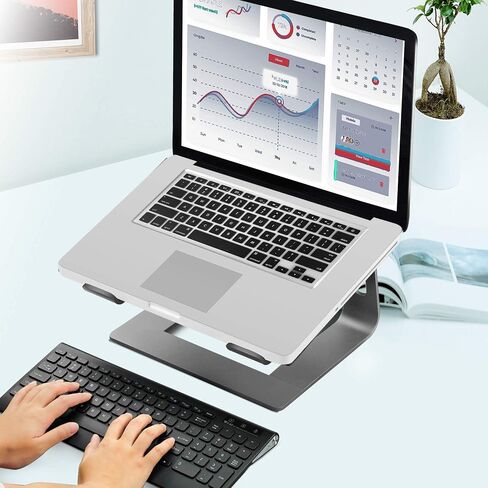 حامل كمبيوتر محمول من الألومنيوم من Orionstar متوافق مع جهاز Mac MacBook Air Pro مقاس 10 إلى 15.6 بوصة، وحامل مصعد مريح (وردي) in Kuwait