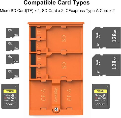 SMALLRIG Memory Card Case Holder Anti-Shock Anti-Fall and Scratch Suitable for SD/Micro SD/SIM Cards for Photography Enthusiasts - 2832B in Kuwait