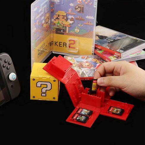 حافظة بطاقات الألعاب لجهاز نينتندو سويتش، حامل بطاقات ألعاب سويتش قابل للتشوه، صندوق تخزين بطاقات ألعاب سويتش مكعب، منظم بطاقات ألعاب سويتش ذو سعة كبيرة، 16 فتحة in Kuwait