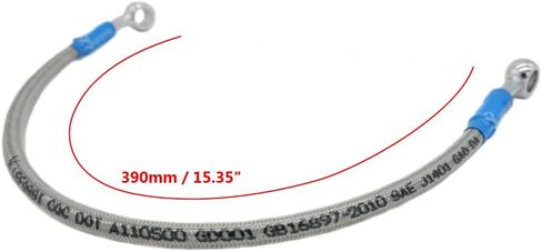 SYUU 390mm 39cm M10 Reinforced Hydraulic Brake Oil Hose Line Banjo Fitting Stainless Steel End Braided Cable Compatible with Pit Dirt Bike Enduro Motocross Street Bikes Sport Bikes in Saudi Arabia