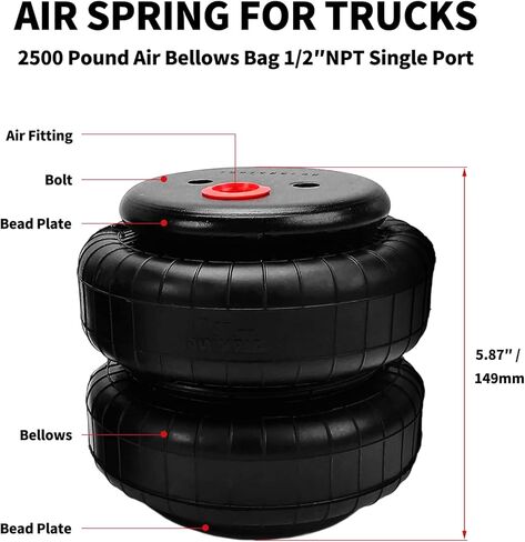 VIGOR Air Spring Bags Suspension Kit Compatible with 2007-2018 Chevy Silverado 1500 and GMC Sierra 1500 Pickups, Replacement TOW-BB-GM07, Up to 5,000 lbs of Load Leveling Capacity in Saudi Arabia