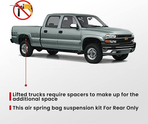 VIGOR Air Spring Bags Suspension Kit Compatible with 2007-2018 Chevy Silverado 1500 and GMC Sierra 1500 Pickups, Replacement TOW-BB-GM07, Up to 5,000 lbs of Load Leveling Capacity in Saudi Arabia
