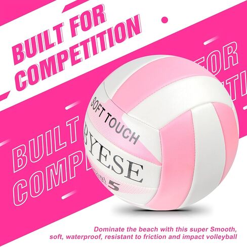 Volleyball Official Size 5 Waterproof Soft Sand Volley Balls for Beginners Adults Men Women Indoor Outdoor Pool Beach Gym Game Training Competition Play Gift in Saudi Arabia