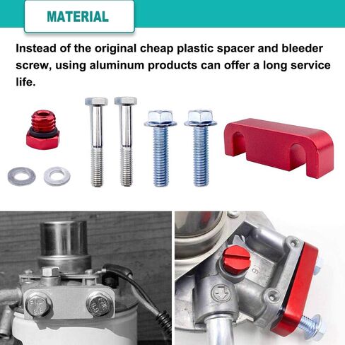 SPELAB 1R-0750 فلتر وقود الديزل ومجموعة المحولات لـ 2001-2016 Chevy GMC Duramax LB7/LLY/LBZ/LMM/LML (أحمر) in Kuwait