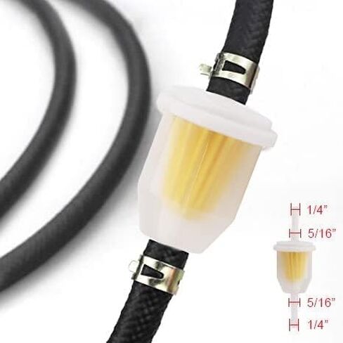 AM116304 فلتر الوقود 1/4 "مرشحات الوقود المضمنة بالغاز استبدال فلتر وقود المحرك الصغير لمنفاخ الثلج Go-Kart ATV UTV الترابية دراجة نارية جزازة العشب جرار جون ديري 25-050-22-S in Kuwait