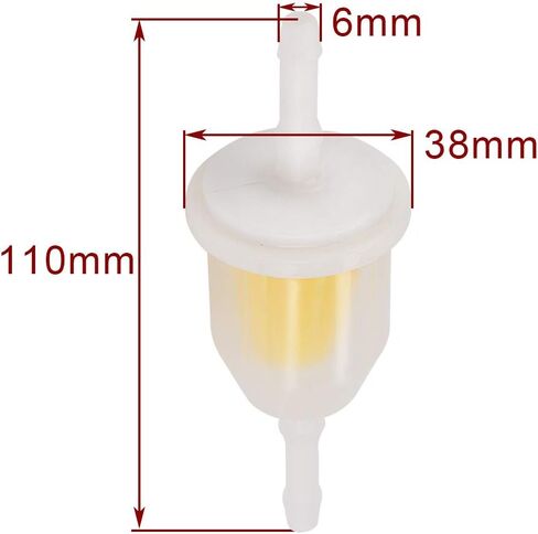 AM116304 فلتر الوقود 1/4 "مرشحات الوقود المضمنة بالغاز استبدال فلتر وقود المحرك الصغير لمنفاخ الثلج Go-Kart ATV UTV الترابية دراجة نارية جزازة العشب جرار جون ديري 25-050-22-S in Kuwait