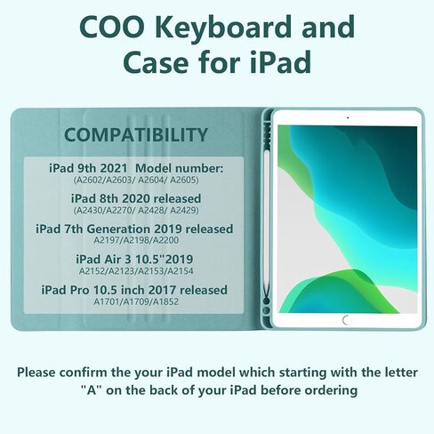 COO Keyboard Case for 9th/8th/7th Generation 10.2 Inch with Pencil Holder in Saudi Arabia