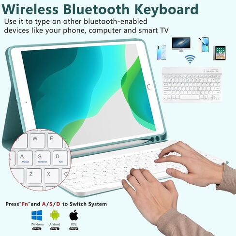 COO Keyboard Case for 9th/8th/7th Generation 10.2 Inch with Pencil Holder in Saudi Arabia