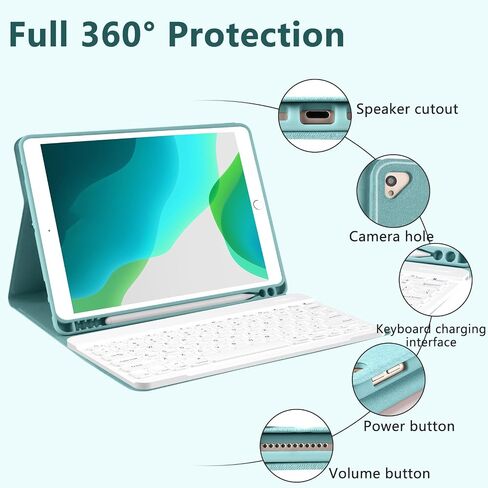 COO Keyboard Case for 9th/8th/7th Generation 10.2 Inch with Pencil Holder in Saudi Arabia