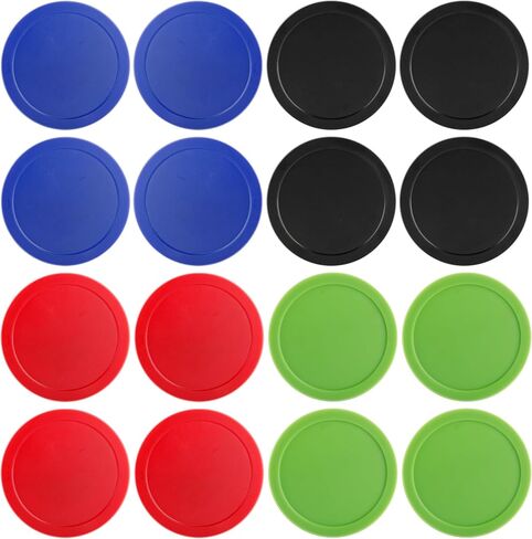 BQSPT 16 Pieces Air Hockey Pucks 2.5 Inch 64mm Heavy Replacement Pucks Air Hockey Tables Pucks Multicolor for Game Tables Equipment Accessories(8 Thick 12 Grams and 8 Thin 7 Grams) in Saudi Arabia