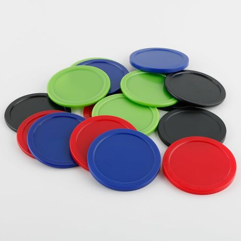BQSPT 16 Pieces Air Hockey Pucks 2.5 Inch 64mm Heavy Replacement Pucks Air Hockey Tables Pucks Multicolor for Game Tables Equipment Accessories(8 Thick 12 Grams and 8 Thin 7 Grams) in Saudi Arabia