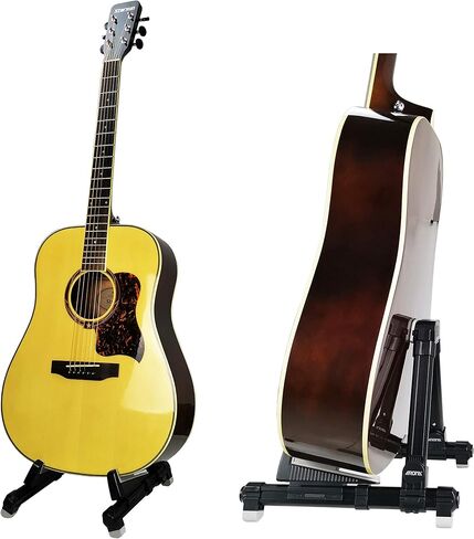 حامل جيتار قابل للطي، حامل جيتار عالمي على شكل حرف A من Meeland، مسند جيتار قابل للتعديل والمحمول للجيتار الكلاسيكي، القيثارات الصوتية، القيثارات الكهربائية، الجهير والقيثارة مثالية للمسرح والمنزل in Kuwait